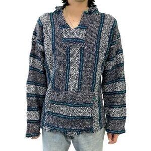 Baja Joe | Striped Baja Hoodie Pull Over Surfer Drug Rug Sweatshirt